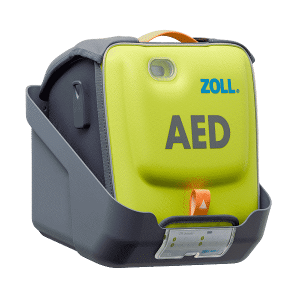 Vægbeslag med plads til AED 3 hjertestarter i taske