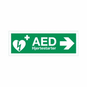 AED label/klistermærke - Højre pil