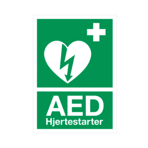 AED label/klistermærke, A4