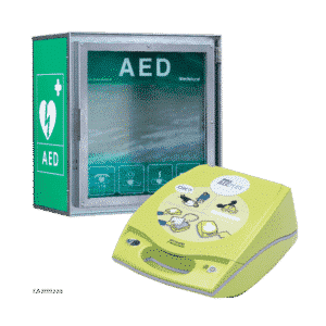 Pakketilbud: ZOLL AED Plus hjertestarter inkl. CA HSS100 hjertestarterskab